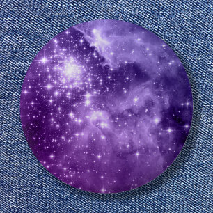 Chapa Redonda De 5 Cm Estrellas de Magia Púrpura
