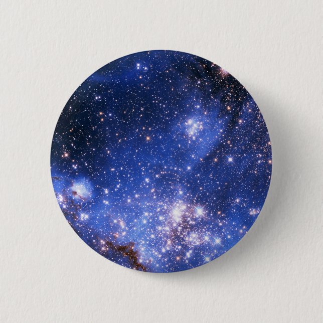 Chapa Redonda De 5 Cm Estrellas Embriónicas azules caídas (Anverso)