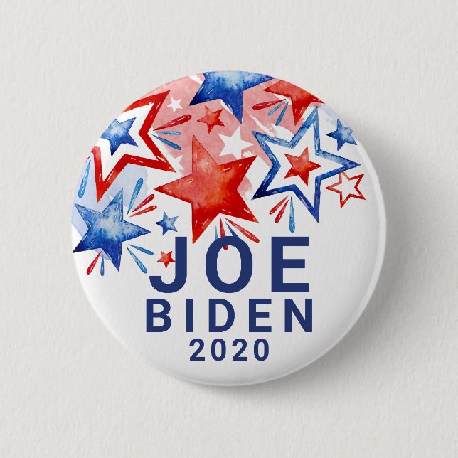 Chapa Redonda De 5 Cm Estrellas patrióticas Joe Biden 2020 (Anverso)