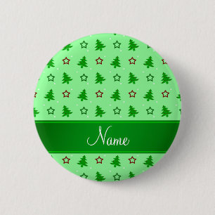 Chapa Redonda De 5 Cm Estrellas verdes claras conocidas personalizadas