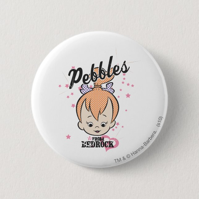 Chapa Redonda De 5 Cm Estrellas y corazones de PEBBLES™ (Anverso)