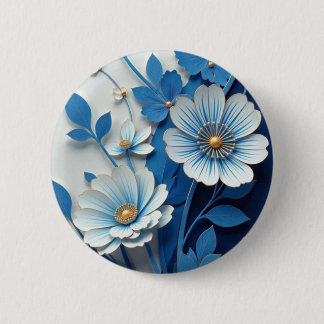 Chapa Redonda De 5 Cm Estuche de teléfono de porcelana azul y blanca - C
