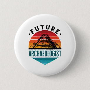 Chapa Redonda De 5 Cm Estudiante de arqueología del futuro