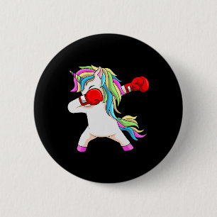 Chapa Redonda De 5 Cm Estudiante de boxeo de boxeo de unicornio