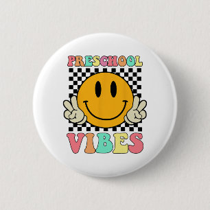 Chapa Redonda De 5 Cm Estudiante De Vibes Retro El Día De La Escuela