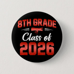 Chapa Redonda De 5 Cm Estudiante graduado de 8vo grado Cl de 2026 Escuel