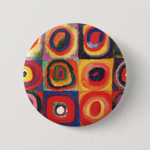 Chapa Redonda De 5 Cm Estudio de color de Kandinsky Cuadrados Círculos A