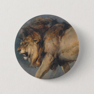 Chapa Redonda De 5 Cm Estudio de un León (por Edwin Henry Landseer)