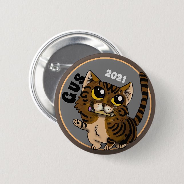 Chapa Redonda De 5 Cm Estudio útil Personalizado de gatos (Anverso y reverso)