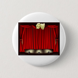 Chapa Redonda De 5 Cm Etapa del teatro con las máscaras