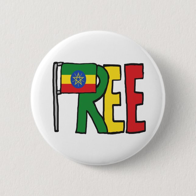 Chapa Redonda De 5 Cm Etiopía libre (Anverso)