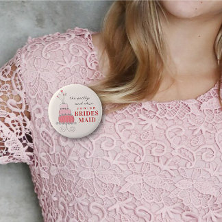 CHAPA REDONDA DE 5 CM ETIQUETA CON NOMBRE PARA TARTA DE BODAS ROSA DULCE