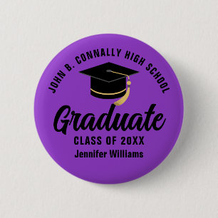 Chapa Redonda De 5 Cm Etiqueta de nombre de graduación de Personalizado
