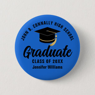 Chapa Redonda De 5 Cm Etiqueta de nombre de graduación del Personalizado