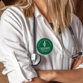 Chapa Redonda De 5 Cm Etiqueta de nombre de graduado de la Escuela Veter