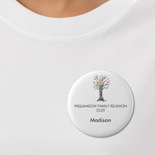 Chapa Redonda De 5 Cm Etiqueta de nombre personalizado de árbol familiar