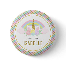Etiqueta de nombre Pin de Fiesta Rainbow Unicorn
