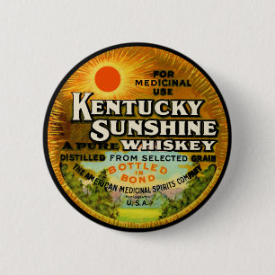 Chapa Redonda De 5 Cm Etiqueta de Whiskey de Vintage Kentucky