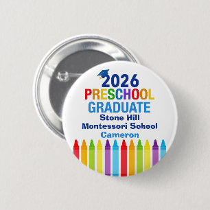 Chapa Redonda De 5 Cm Etiqueta personalizada de graduación preescolar li