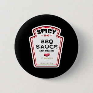 Chapa Redonda De 5 Cm Etiqueta picante de botella de salsa de barbacoa G