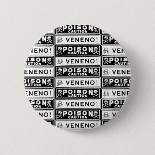 Chapa Redonda De 5 Cm Etiquetas de veneno antiguas