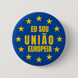 Chapa Redonda De 5 Cm Eu sou União Europeia
