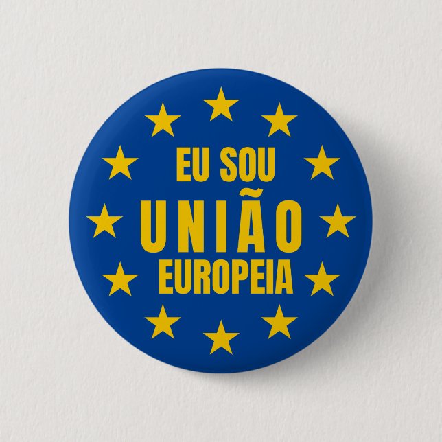 Chapa Redonda De 5 Cm Eu sou União Europeia (Anverso)