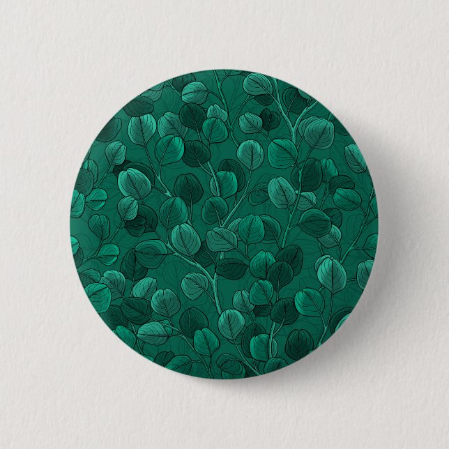 Chapa Redonda De 5 Cm Eucalipto sobre verde (Anverso)