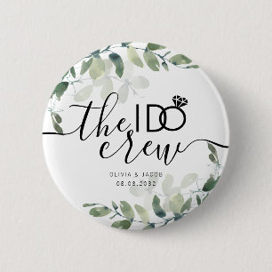 Chapa Redonda De 5 Cm Eucalyptus I Do Crew Bridal Party