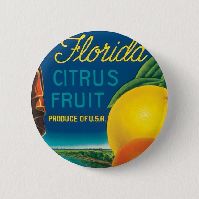 Chapa Redonda De 5 Cm Eureka Florida Citrus Fruit (Anverso)