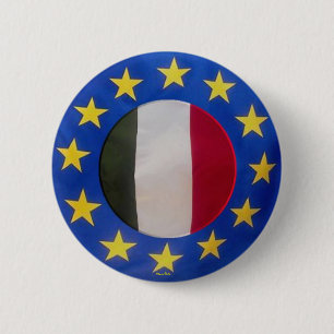 Chapa Redonda De 5 Cm Euro 2008 -botón Italia-