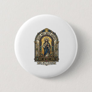Chapa Redonda De 5 Cm Evangelio Art Deco Jesús Evangelio Art Deco Fe Cri