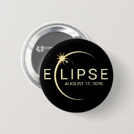 Chapa Redonda De 5 Cm Evento de Astronomía Eclipse Solar 2026