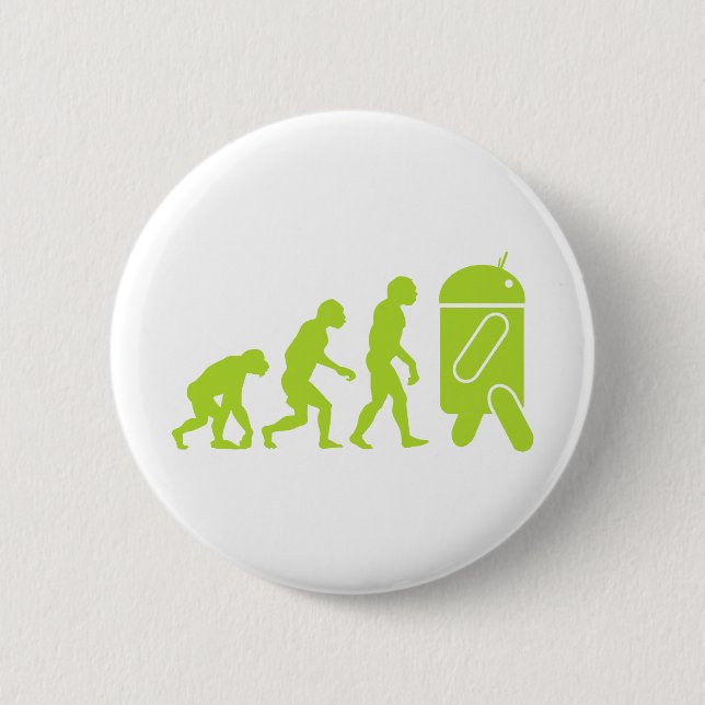 Chapa Redonda De 5 Cm Evolución Android (Anverso)