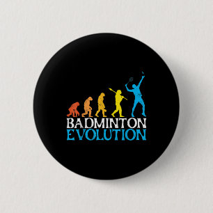 Chapa Redonda De 5 Cm Evolución del bádminton Mono jugador de bádminton
