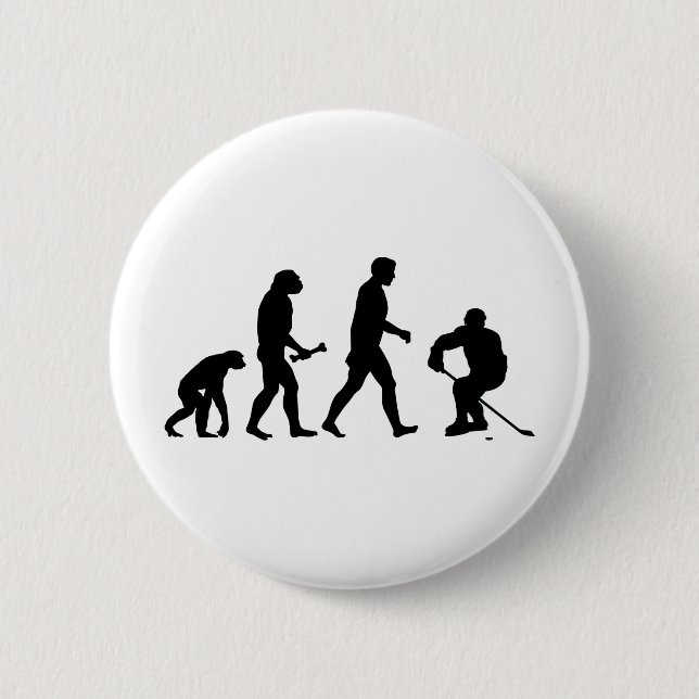 Chapa Redonda De 5 Cm Evolución del hockey (Anverso)