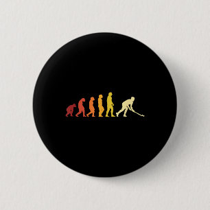 Chapa Redonda De 5 Cm Evolución del hockey sobre hierba retro amante del