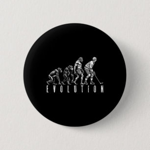 Chapa Redonda De 5 Cm Evolución del jugador de hockey sobre hielo hombre