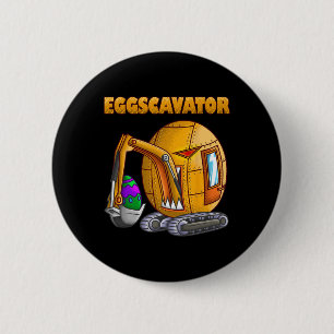 Chapa Redonda De 5 Cm Excavadora Divertida de Huevos Excavadora Linda Am