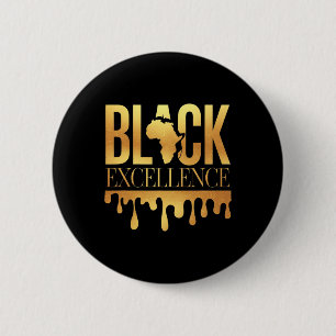 Chapa Redonda De 5 Cm Excelencia Negra Mes de la Historia Afro Motivació