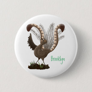Chapa Redonda De 5 Cm Excelente ilustracion de personalizado de lyrebird