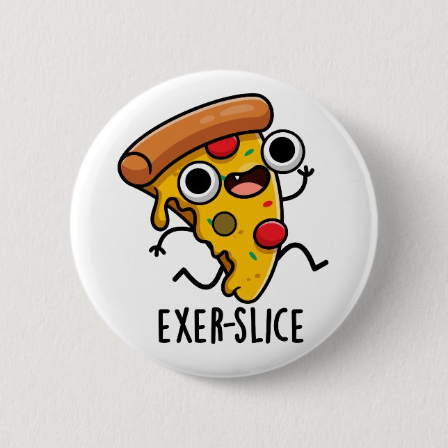 Chapa Redonda De 5 Cm Exer-slice Funny Pizza Pun (Anverso)