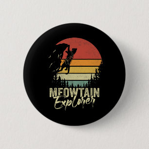 Chapa Redonda De 5 Cm Explorador de Meowtain Vintage Escalador de Roca G