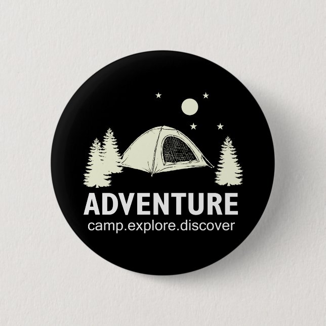 Chapa Redonda De 5 Cm Explorar y descubrir Adventure Camp (Anverso)