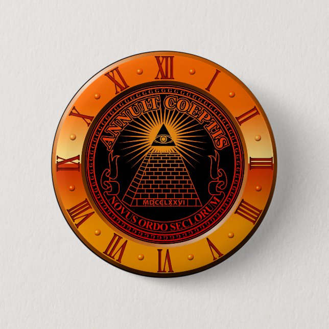 Chapa Redonda De 5 Cm Eye of Providence clock (Anverso)