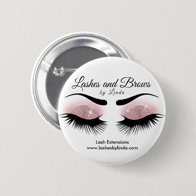 Chapa Redonda De 5 Cm Eyelash and Brows - Oro Rosa (Anverso y reverso)