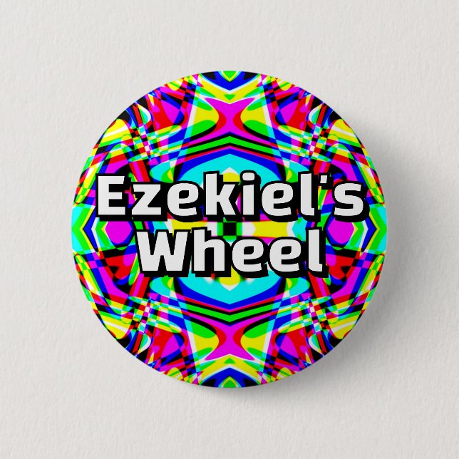 Chapa Redonda De 5 Cm Ezekiel's  Wheel - Four-way kaleidoscope (Anverso)