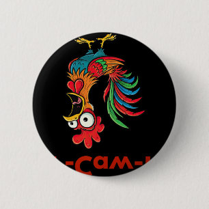 Chapa Redonda De 5 Cm F-caw-f Humor Divertido de Pollo F-caw-f Cita Gall