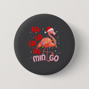 Chapa Redonda De 5 Cm Fa La La La Mingo Flamingo Navidad Hombres Mujeres