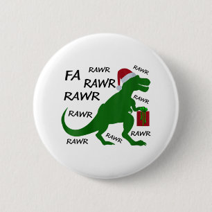 Chapa Redonda De 5 Cm Fa Rawr Dinosaur T-rex Xmas Fiesta Santa T-r